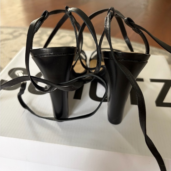 SCHUTZ Deonne Black Strappy Wrap Wedge Sandal NWT - Picture 5 of 7